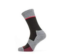 SEALSKINZ Solo Quickdry Mid Length, Calza Uomo, Black/Red/Grey, XL