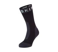 Sealskinz Waterproof Extreme Cold Weather Mid Length Calcetín, Hombre, Negro, Gris y Blanco, Large