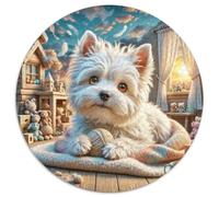 Sealyham Terrier - Puzzle rotondi da 1000 pezzi, per bambini e adulti, regalo per la famiglia, forma unica, impossibile, regalo di Natale creativo per adolescenti e adulti, 1000 pezzi (67,5 x 67,5 cm)