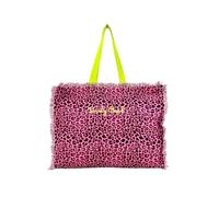 Seamar Borsa Mare Grande New Leopard Maculato con Zip 100% Cotone Canvas 48x38x16cm Borsa Spiaggia (Fucsia)