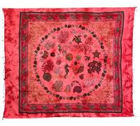 Seamar Copritutto Grande Fondale Marino 100% Cotone 210x230cm Copridivano Telo Mare Maxi Batik Copriletto Estivo (Rosso)