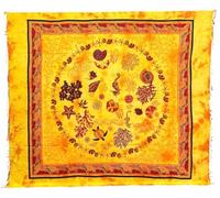 Seamar Copritutto Grande Fondale Marino 100% Cotone 210x230cm Copridivano Telo Mare Maxi Batik Copriletto Estivo (Giallo)