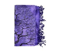 Seamar Copritutto Grande New Albero Copri Divano 100% Cotone Riciclato con Frange 210x230cm Telo Mare (Viola)