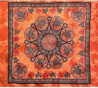 Seamar Copritutto Grande Tartarughe 80% Cotone 20% Poliestere 210x230cm Copridivano Telo Mare Maxi Arazzo Decorativo (Arancione)
