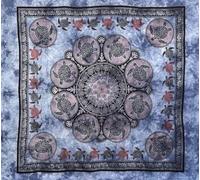 Seamar Copritutto Grande Tartarughe 80% Cotone 20% Poliestere 210x230cm Copridivano Telo Mare Maxi Arazzo Decorativo (Blu)