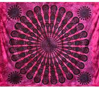Seamar - Linea Oro Telo Copritutto Grande Pankhee 100% Cotone Indiano Stampato 210x240 cm (Fucsia)
