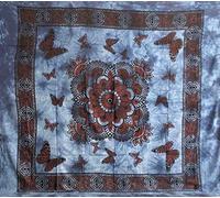 Seamar Telo Copritutto Grande Farfalle 100% Cotone Indiano Stampato 210x240 cm (Blu)