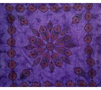 Seamar Telo Copritutto Grande Pavone 100% Cotone Indiano Stampato 210x240 cm (Viola)