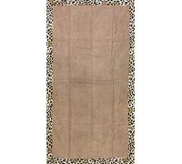 Seamar Telo Mare Bordo Stampato 100% Cotone Telo Spugna Telo Da Spiaggia 90x170 cm (Tortora-Maculato)