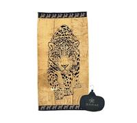 Seamar Telo Mare Fantasia Giaguaro 100% Spugna di Cotone Asciugamano Spiaggia - Beach Towel (Sabbia)