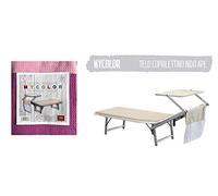 Seamar Telo Mare per Lettino in Nido d'Ape Bicolore 70X230 CM con Tasche Posteriori (Rosa)