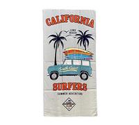 Seamar Telo Mare Stampato 80x160cm Asciugamano in Spugna Velour 100% cotone Beach Towel Telo Mare Leggero (California Surfers)