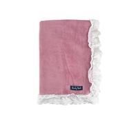 Seamar Telo Mare Tinta Unita Bordo Sangallo 85x165 cm in Spugna Velour 100% Cotone (Rosa Cipria)