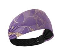 Seamles Golden Purple Marble Moisture Wicking Fasce elastiche per le donne Fasce elastiche per la testa per le donne per pallavolo palestra yoga corsa