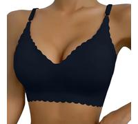 Seamless Bra Reggiseno Senza Imbottitura E Senza Ferretto,Cotone Elasticizzato,Push Up,Forma del Petalo,Spallacci Regolabili, Supporto Ad Alta Resistenza Reggiseno Sportivo Donna Alto Impatto Sport