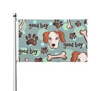 Seamless Pattern Of Dogs And Bones And Paw Prints Bandiera Pirata 90X150Cm Stagionale Con Occhielli Bandiera Dei Pirati Bandiere Per Balcone Interni Decorazione