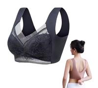 Seamless Sexy Push Up Wireless Bra for Women - Ultra-Thin, Back Smoothing, Comfortable Invisible Bralette (D-Black,XXL)