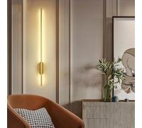 seamtop Lampade Da Parete Dimmerabili A Striscia Lunga, Lampada Applique Moderna Semplice Montata In Alluminio For Soggiorno Camera Letto - Luce Di Fondo Lineare(Gold,60cm)