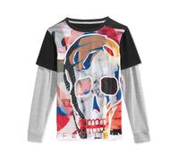 Sean John Ragazzi a Strati Cranio Grafico T-Shirt, Nero, Bambini, 4