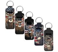 SEANATIVE 5 portachiavi per rossetto, balsamo per labbra, clip sulla manica, per chapstick, lucidalabbra, da viaggio per donne, Cervo Bandiera Americana, Taglia unica