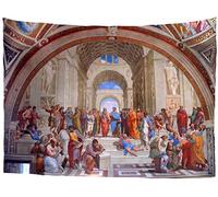 SEANATIVE Arazzo da parete con stampa rinascimentale Raffaello The School of Athens, arazzo da appendere alla parete, XL