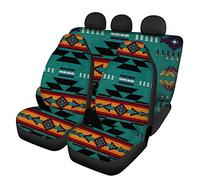 SEANATIVE Baja - Set completo di 3 coprisedili per auto, per donne, uomini, tribali aztechi, antiscivolo, adatto per auto, berlina, furgoni, camion