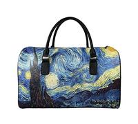 SEANATIVE Borsa da viaggio per il fine settimana per le donne Mens Duffle Totes PU Leather Bagagli Bag Grande Capacità Organizer Storage, blu cielo