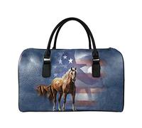 SEANATIVE Borsa da viaggio per il fine settimana per le donne Mens Duffle Totes PU Leather Bagagli Bag Grande Capacità Organizer Storage, Blu classico.
