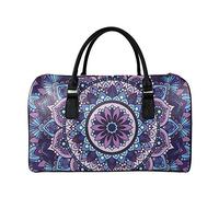 SEANATIVE Borsa da viaggio per il fine settimana per le donne Mens Duffle Totes PU Leather Bagagli Bag Grande Capacità Organizer Storage, Mandala viola.