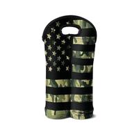 SEANATIVE Borsa da vino in neoprene porta bottiglie leggera per 2 bottiglie accessori per il vino, Bandiera Americana Camouflage, Organizer per borse