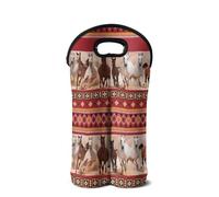 SEANATIVE Borsa da vino in neoprene porta bottiglie leggera per 2 bottiglie accessori per il vino, Cavallo tribale sud-ovest, Organizer per borse