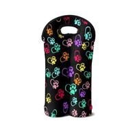 SEANATIVE Borsa da vino in neoprene porta bottiglie leggera per 2 bottiglie accessori per il vino, Cuore di zampa di, Organizer per borse