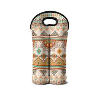SEANATIVE Borsa da vino in neoprene porta bottiglie leggera per 2 bottiglie accessori per il vino, Geometrico azteco, Organizer per borse