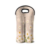 SEANATIVE Borsa da vino in neoprene porta bottiglie leggera per 2 bottiglie accessori per il vino, Margherite Fiore, Organizer per borse