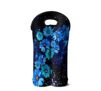 SEANATIVE Borsa da vino in neoprene porta bottiglie leggera per 2 bottiglie accessori per il vino, Margherita Blu, Organizer per borse