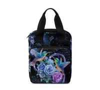 SEANATIVE Borsa per bibbia con colibrì e fiori, borsa da chiesa, con manico e cerniera, accessori per la Bibbia, con tasche, da donna