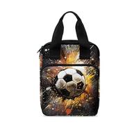 SEANATIVE Borsa per il trasporto della Bibbia per bambini, ragazzi e uomini, con stampa di fuoco e calcio, custodia per libri biblici, con manico resistente e cerniera