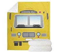 Seanative, coperta leggera e super morbida, lussuosa coperta da letto in microfibra calda flanella con retro bianco, design divertente per scuolabus, per bambini e ragazze-M