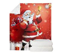 SEANATIVE - Coperta natalizia con Babbo Natale con molti regali, decorazione per la casa, morbida e sfocata coperta in pile per divano, divano, camera da letto, M