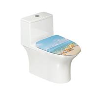SEANATIVE Copriwater universale lavabile con motivo a stella marina, con paesaggio di spiaggia, accessori decorativi