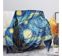 SEANATIVE Dipinto di Van Gogh Notte Stellata con Galassia, Coperta Reversibile in Soffice e Ultra Morbido Pile di Flanella per Donne e Ragazze - Taglia S