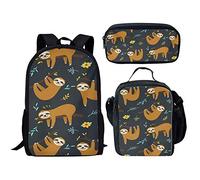 SEANATIVE ELEQIN - Set con borsa portapranzo, astuccio per ragazze, ragazzi, libri, studenti, con stampa di simpatici animali, Modello-30
