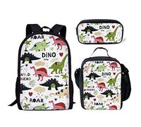 SEANATIVE ELEQIN - Set con borsa portapranzo, astuccio per ragazze, ragazzi, libri, studenti, con stampa di simpatici animali, Motivo-10