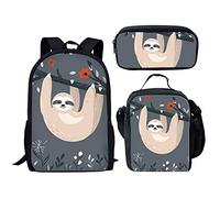 SEANATIVE ELEQIN - Set con borsa portapranzo, astuccio per ragazze, ragazzi, libri, studenti, con stampa di simpatici animali, Modello-36