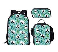 SEANATIVE ELEQIN - Set con borsa portapranzo, astuccio per ragazze, ragazzi, libri, studenti, con stampa di simpatici animali, Motivo-12