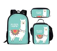 SEANATIVE ELEQIN - Set con borsa portapranzo, astuccio per ragazze, ragazzi, libri, studenti, con stampa di simpatici animali, Modello-22