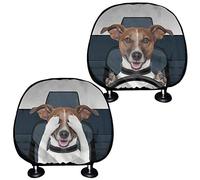 Seanative Jack Russell Terrier - Cuscino divertente per poggiatesta auto, con stampa 3D, per interni auto, accessori universali per sedili auto