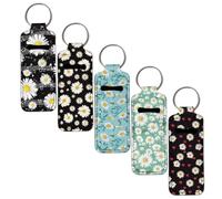 SEANATIVE Porta-rossetto, portachiavi per balsamo per le labbra, portatile, portachiavi tascabile con clip, Margherita, Taglia unica