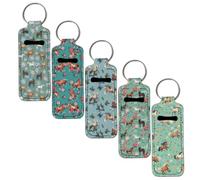 SEANATIVE Porta-rossetto, portachiavi per balsamo per le labbra, portatile, portachiavi tascabile con clip, Cavallo floreale., Taglia unica