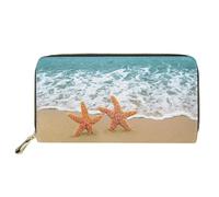 SEANATIVE Portafoglio da donna alla moda con cerniera in pelle PU pochette impermeabile porta carte di credito, Stella marina, Taglia unica, Fermasoldi